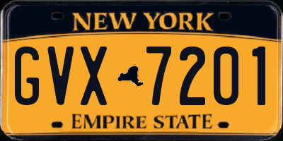 NY license plate GVX7201