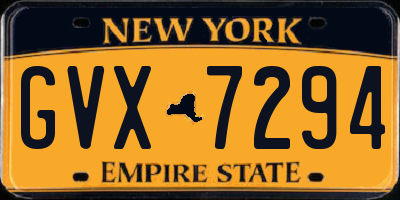 NY license plate GVX7294