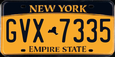 NY license plate GVX7335