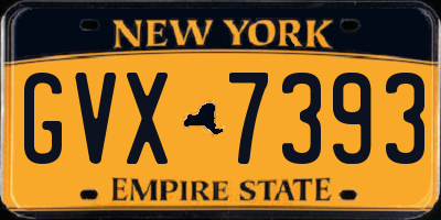 NY license plate GVX7393