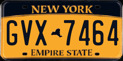 NY license plate GVX7464