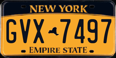 NY license plate GVX7497
