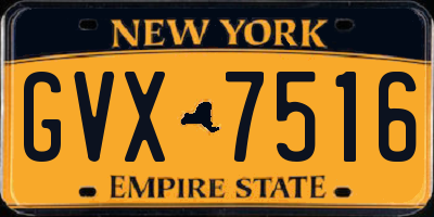 NY license plate GVX7516