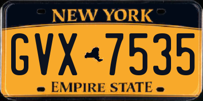 NY license plate GVX7535