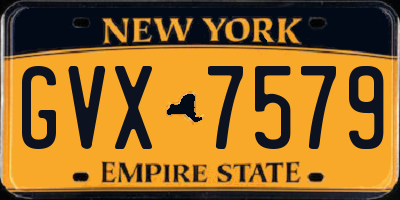 NY license plate GVX7579
