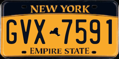 NY license plate GVX7591