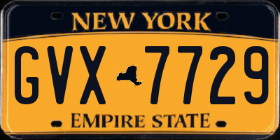 NY license plate GVX7729