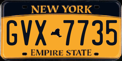 NY license plate GVX7735
