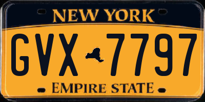 NY license plate GVX7797