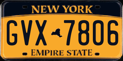 NY license plate GVX7806