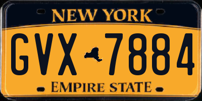 NY license plate GVX7884