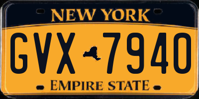 NY license plate GVX7940