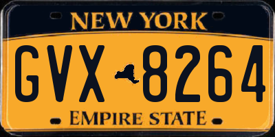 NY license plate GVX8264