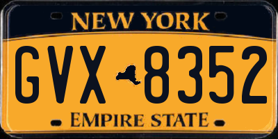 NY license plate GVX8352