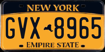 NY license plate GVX8965