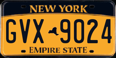 NY license plate GVX9024