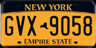 NY license plate GVX9058
