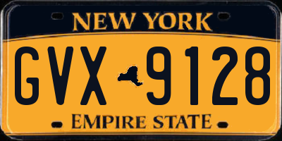 NY license plate GVX9128