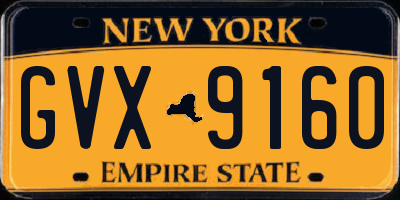 NY license plate GVX9160