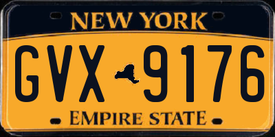 NY license plate GVX9176