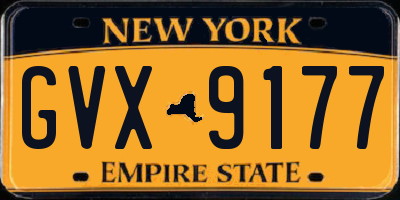 NY license plate GVX9177