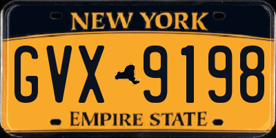 NY license plate GVX9198