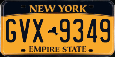 NY license plate GVX9349