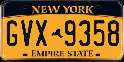 NY license plate GVX9358