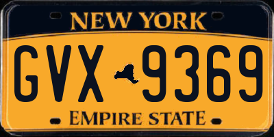 NY license plate GVX9369