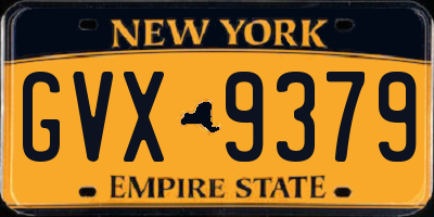 NY license plate GVX9379