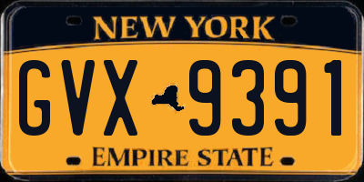 NY license plate GVX9391