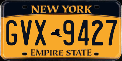 NY license plate GVX9427