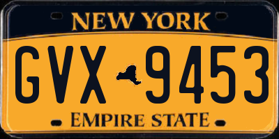 NY license plate GVX9453
