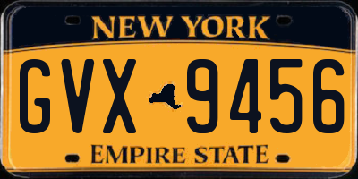 NY license plate GVX9456