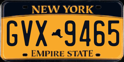 NY license plate GVX9465