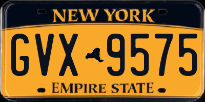 NY license plate GVX9575