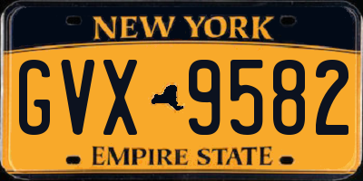 NY license plate GVX9582