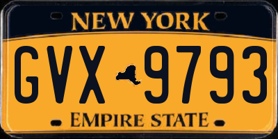 NY license plate GVX9793