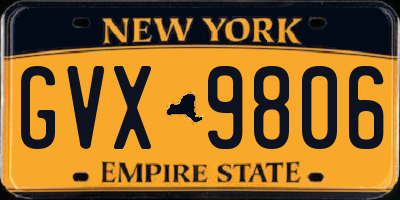 NY license plate GVX9806