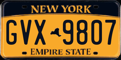 NY license plate GVX9807