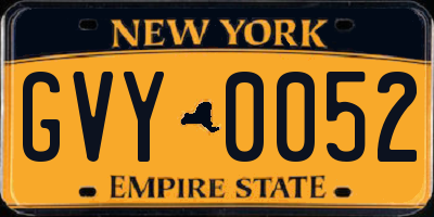 NY license plate GVY0052