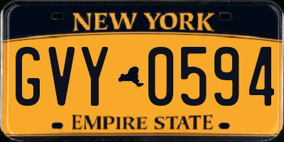 NY license plate GVY0594
