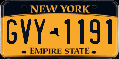 NY license plate GVY1191