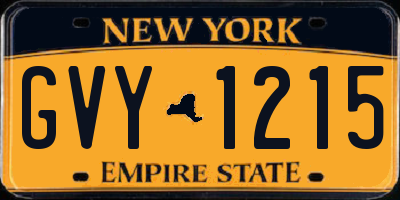NY license plate GVY1215