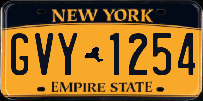NY license plate GVY1254