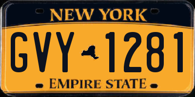 NY license plate GVY1281