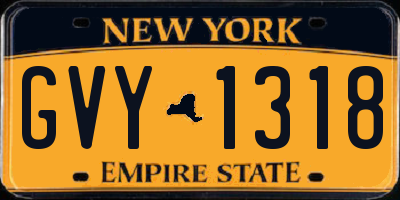 NY license plate GVY1318