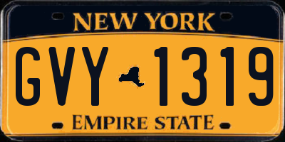 NY license plate GVY1319
