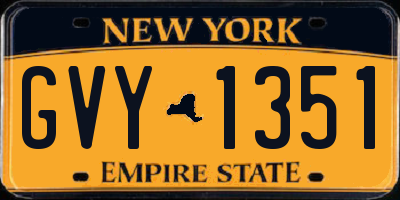 NY license plate GVY1351