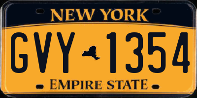 NY license plate GVY1354